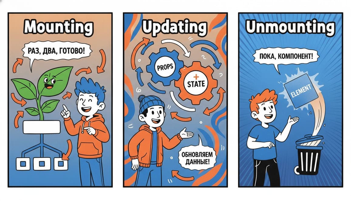 Жизненный цикл React: mount, update, unmount